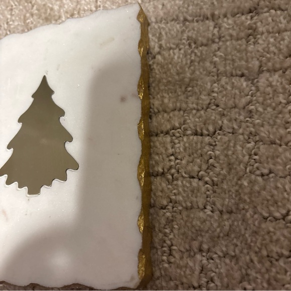 Mud Pie Marble Gold Tree Cheese Board 6x10 - Picture 4 of 4